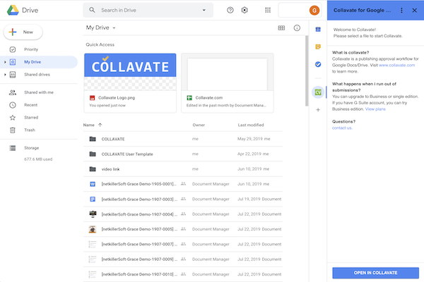 Screenshot of Collavate - Approval Workflow for Google Drive