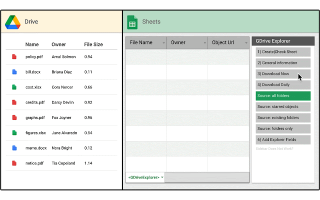 Screenshot of GDrive Explorer