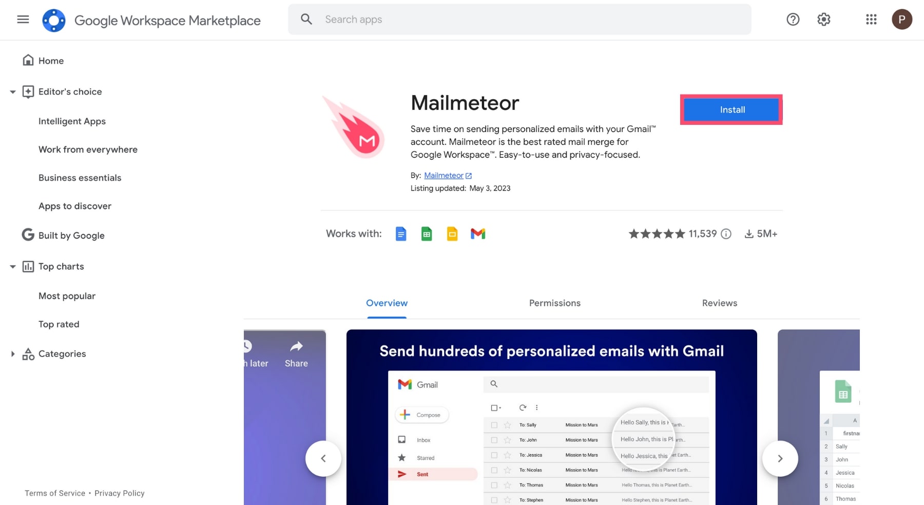 Mailmeteor add-on