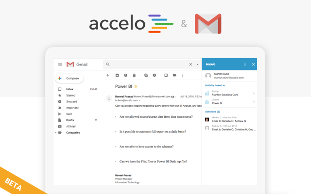 Screenshot of Accelo for Gmail