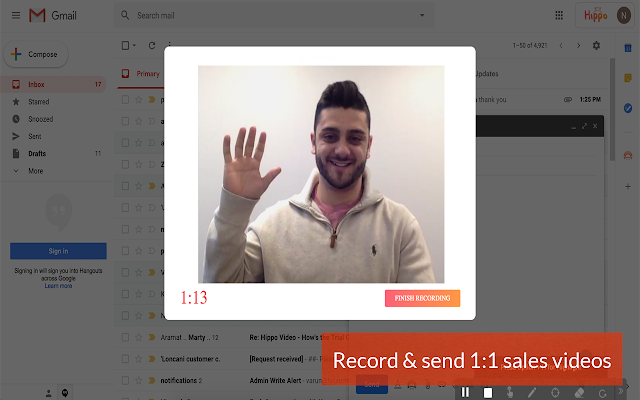 Screenshot of Video Email for Sales Person