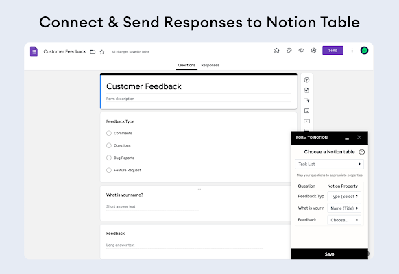 Screenshot of Form to Notion