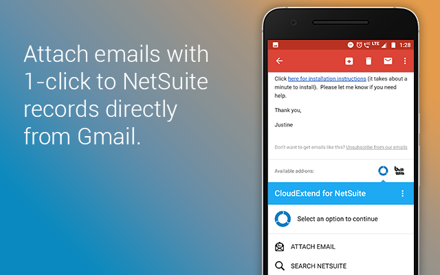 Screenshot of CloudExtend for NetSuite Lite