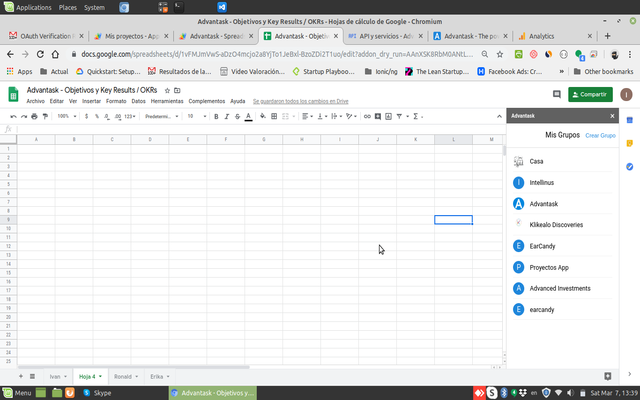 Screenshot of Advantask - Task Management - Spreadsheets