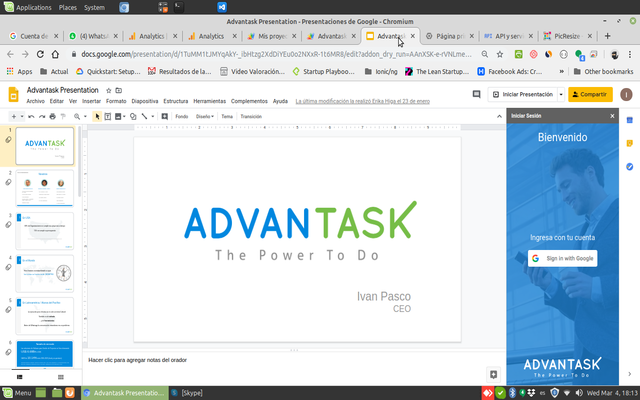 Screenshot of Advantask - Task Management - Slides
