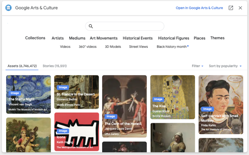Screenshot of Google Arts & Culture