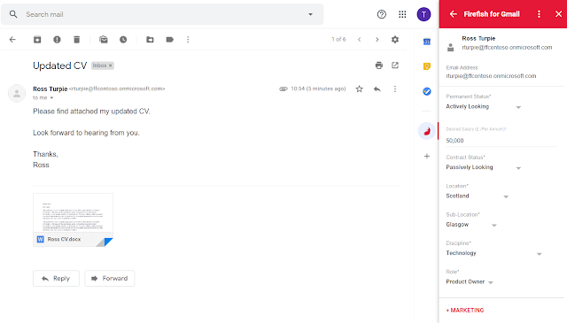 Screenshot of Firefish for Gmail