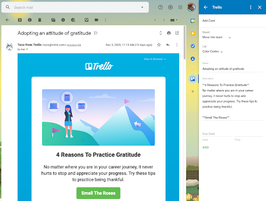 Screenshot of Trello for Gmail™