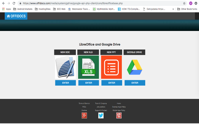 Screenshot of LibreOffice OffiDocs