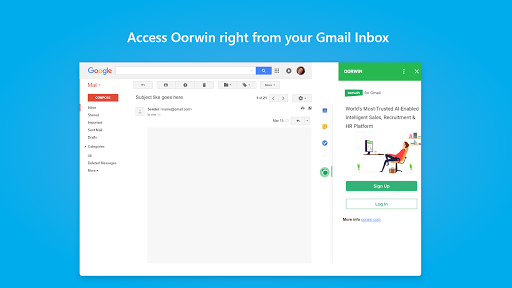 Screenshot of Oorwin Labs for Gmail