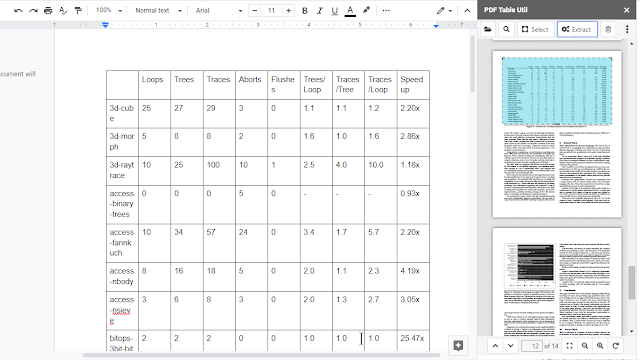 Screenshot of PDF Table Importer