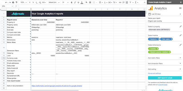 Screenshot of GA4 - Reporting for Google Analytics 4