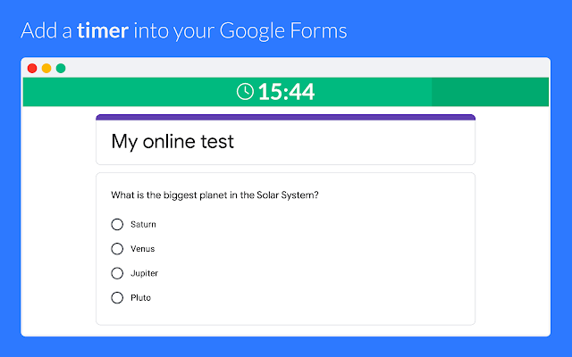Screenshot of Timer for Google Forms and proctoring | Quilgo