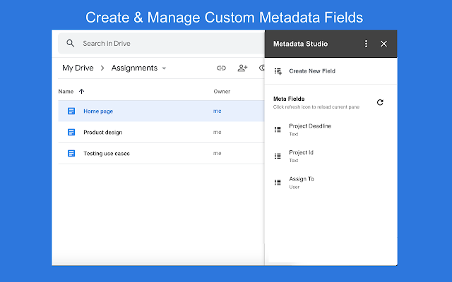 Screenshot of Metadata Studio for Drive