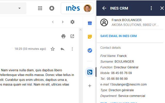 Screenshot of INES CRM