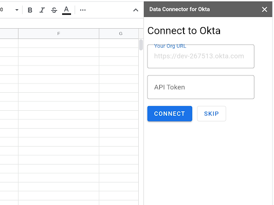 Screenshot of Data Connector for Okta