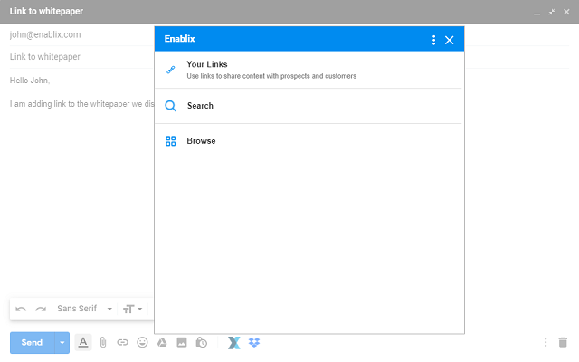 Screenshot of Enablix for Gmail