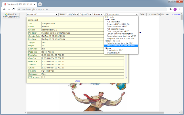 Screenshot of WebAssembly PDF Viewer and Editor