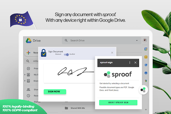 Screenshot of sproof sign: collect digital signatures and sign