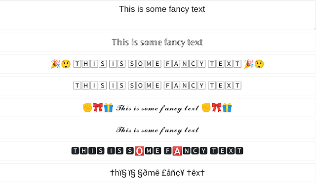 Screenshot of Fancy Text