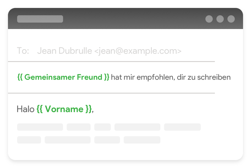 Fügen Sie benutzerdefinierte Variablen in einen E-Mail-Blast ein